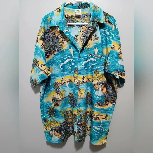 Rima Other - Rima Caribbean Short Sleeve Shirt Mens XL Resortwear Tropical Vacation